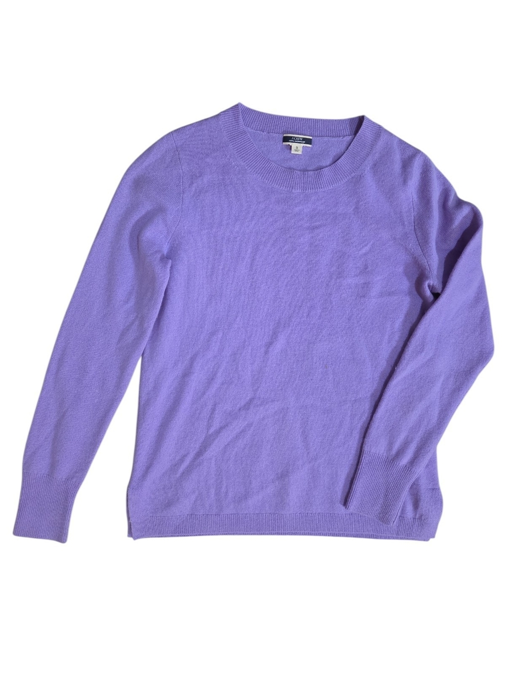 J.Crew 100% Cashmere Classic Crewneck Sweater Size Small Lavender Lilac Purple